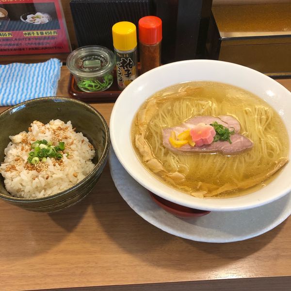 「鯛塩そば＋鯛めし」@鯛塩そば 灯花 本店の写真