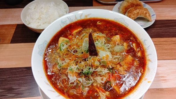 「豆腐マーラー麺&Aセット」@ラーメン餃子 なか屋の写真