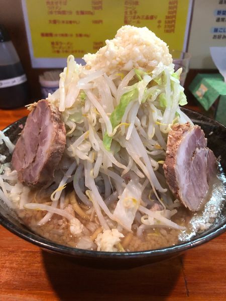「ラーメン 全マシ」@ラーメン梅 梅島店の写真
