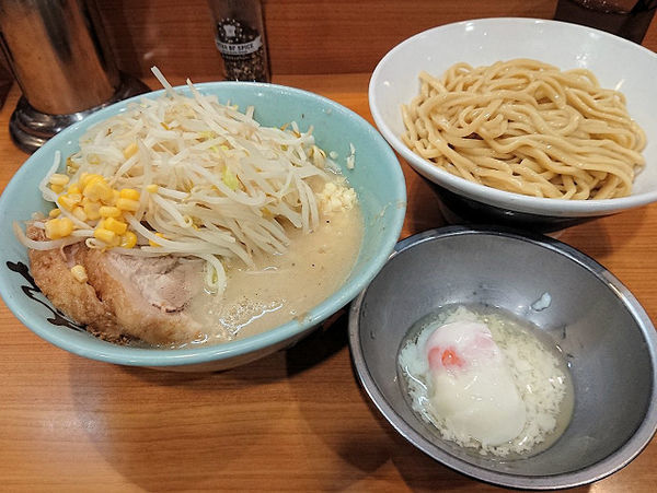 「なみのりつけめん-2011ver-、半熟王」@ラーメン二郎 八王子野猿街道店2の写真