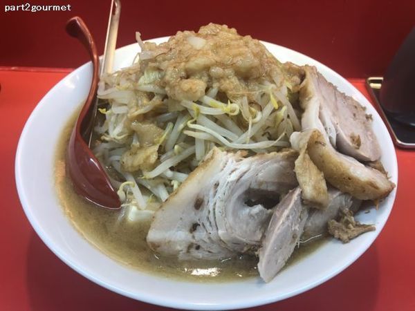 「中ラーメン豚マシ 「ハーフハーフ アブラ」(950円)」@立川マシマシ 古河125号店の写真