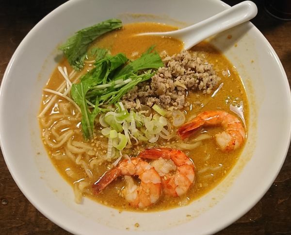 「海老味噌担々麺(900円)」@濃厚担々麺・らーめんつけめん 仁の写真