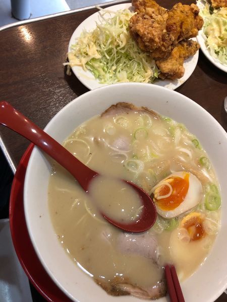 「唐揚げ定食+味玉」@中華そば 高安の写真