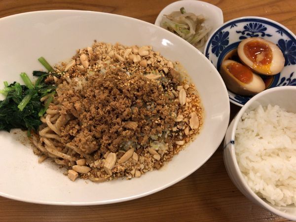 「本場成都の「汁なし担担麺」 ライス3品セット」@雲林坊の写真