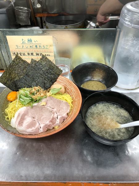 「牡蠣出汁つけそば大盛り＋カキソース×3」@覆麺 智の写真