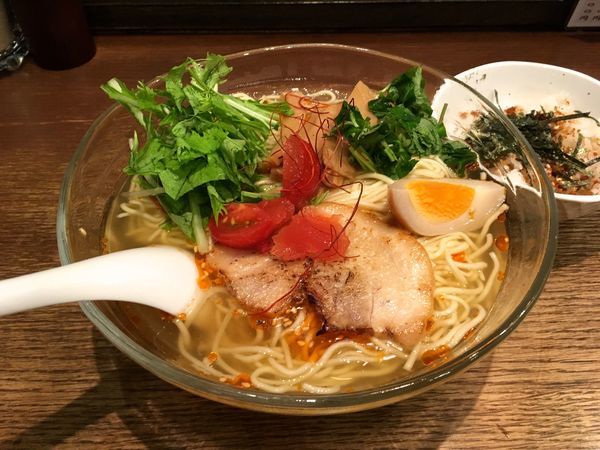 「酸辣涼麺 大盛り＋ミニさけ節ごはん（サービス）」@いちばんやの写真