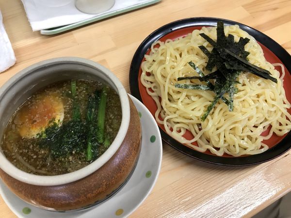 「のうこくしょう油温つけ麺  ダブル盛  900円」@梅公の写真
