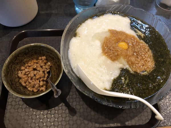 「【ネバネバ】ぎばさとろろ冷やし太麺納豆」@秋田ラーメン はまの写真