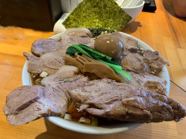 「細麺大盛り+凄チャーシュー＋煮卵1400円」@らぁめん りきどうの写真