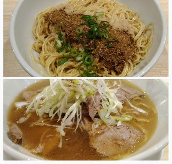 「肉麺+魚変玉（和え玉）」@麺や えいちつーの写真