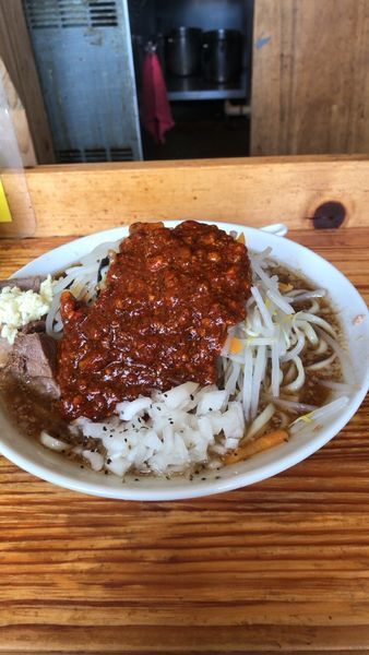 「オロチョンラーメン（中盛、ひやあつ、ヤクミ、ヤサイ）」@にかいやの写真