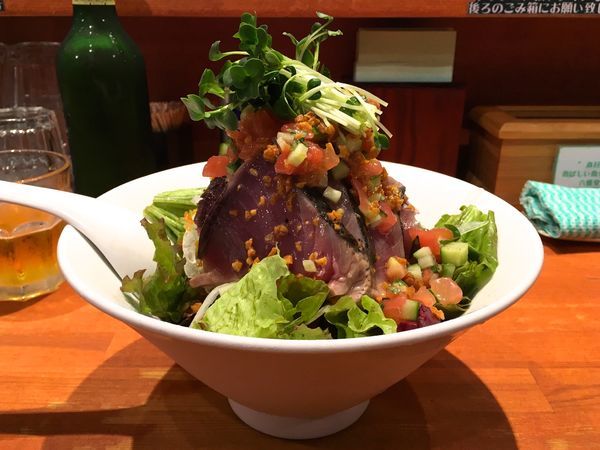 「ハートランドビール → 六感堂式鰹の冷やし中華 鰹たたき増し」@麺屋 六感堂 Rock'anDoの写真