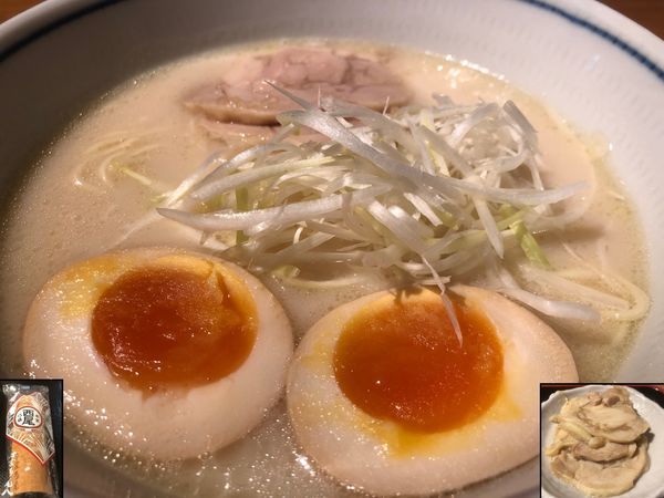 「鶏そば＋鶏チャーシュー＋八つ橋（サービス）」@そば処 為治郎の写真