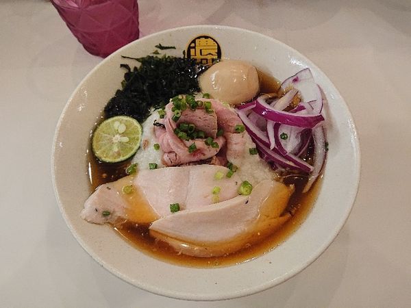 「【限定】冷やし煮干しのとろろそば＋味玉」@濃菜麺 井の庄 荻窪店の写真