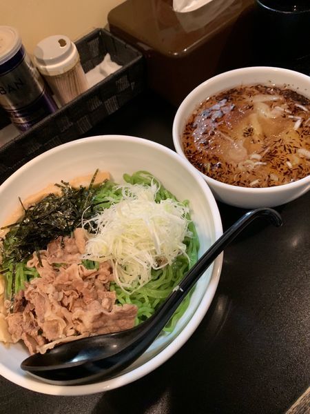 「塩つけ麺850円＋ワンタン200円。」@麺や 勝治の写真