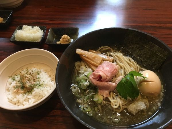 「剣先烏賊と鯵の冷製煮干しそば」@麺屋 ひな多の写真