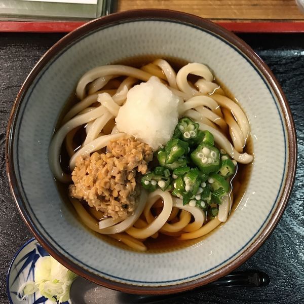 「冷やし納豆うどん」@武蔵野うどんの写真