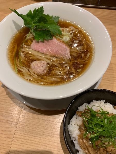 「鴨中華（醤油）850円　ランチご飯10円　替玉100円」@中華そば 龍の眼 〜第二章〜の写真