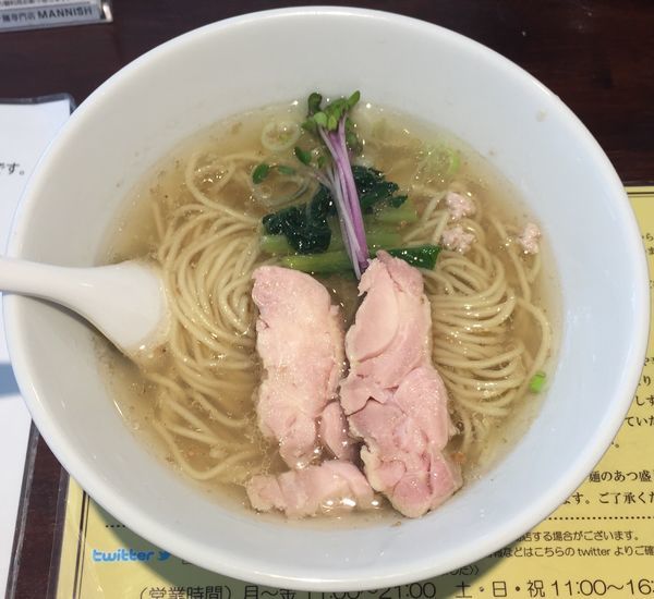 「塩生姜らー麺850円」@塩生姜らー麺専門店MANNISHの写真