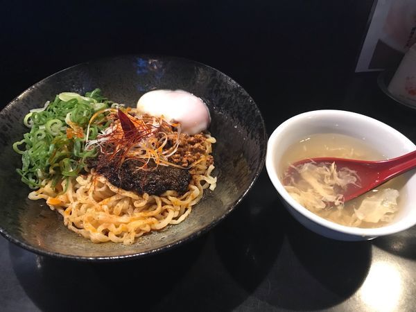 「汁なし担々麺(温)辛(3辛)+温玉」@汁なし担々麺 ちりちりの写真