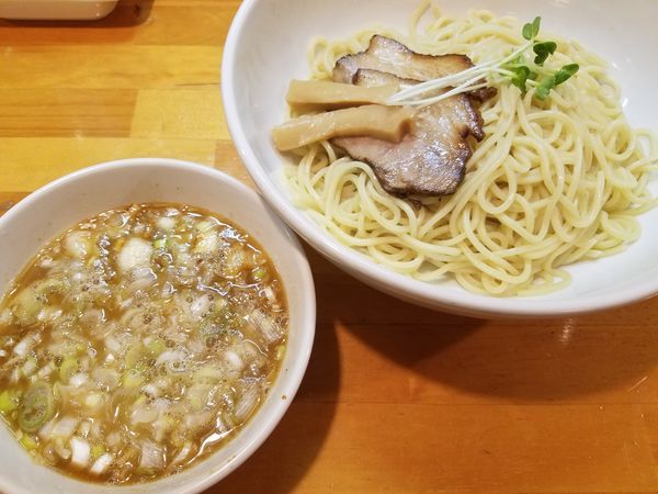 「ネギつけ麺　大盛　あつもり」@烏城の写真