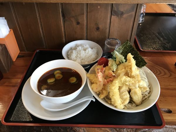 「冷し濃い八丁味噌つけ麺【塩蔵ささ身天付】」@麺創 なな家の写真