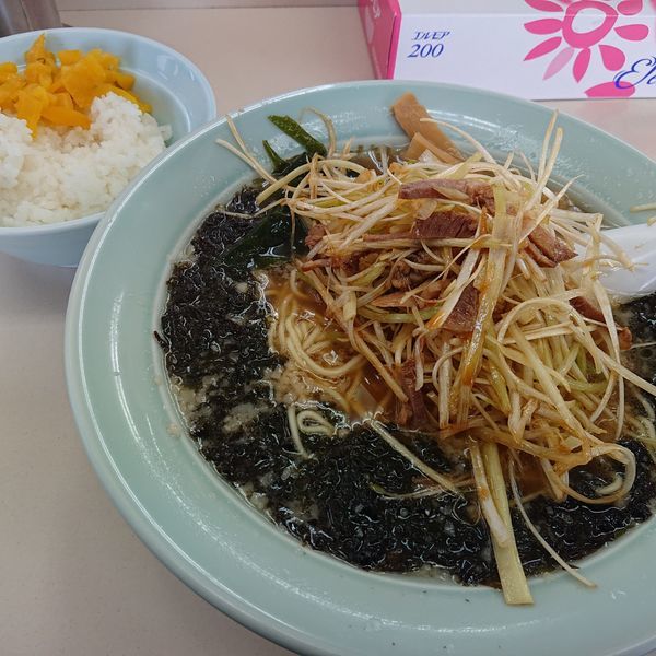 「ネギこてのりラーメン900円、ライス並150円」@ラーメンショップ フラワー店の写真