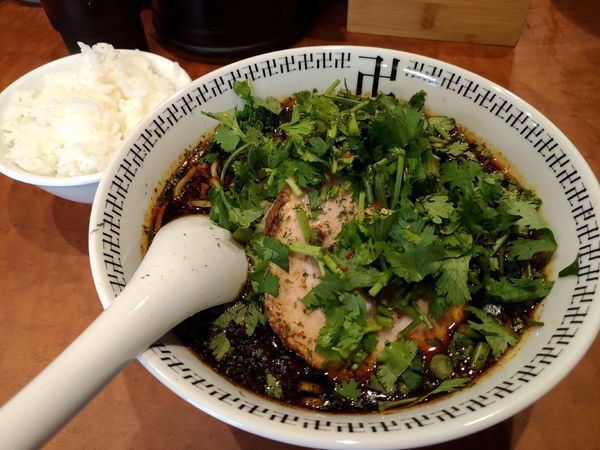 「スパイス・パクチーラー麺＋小ライス」@スパイス・ラー麺 卍力 秋葉原店の写真