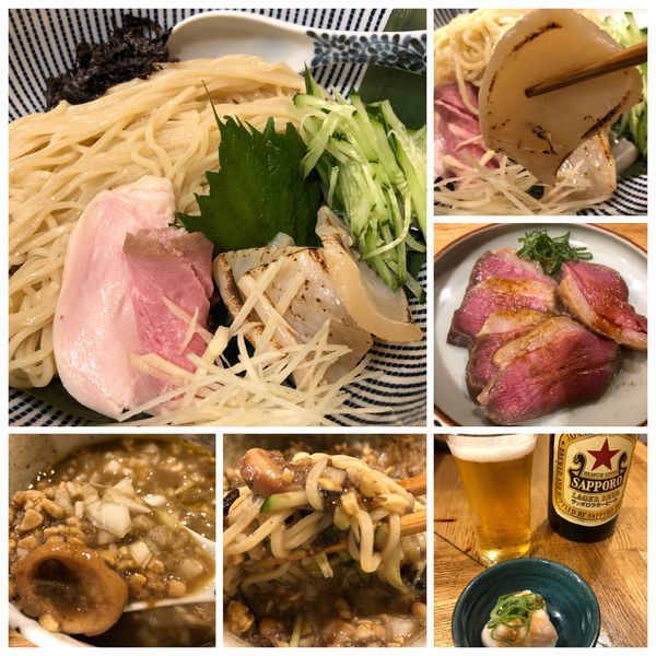 「【気まぐれ限定】冷やし烏賊肝醤油950円鴨むね肉300円」@中華そば きなりの写真