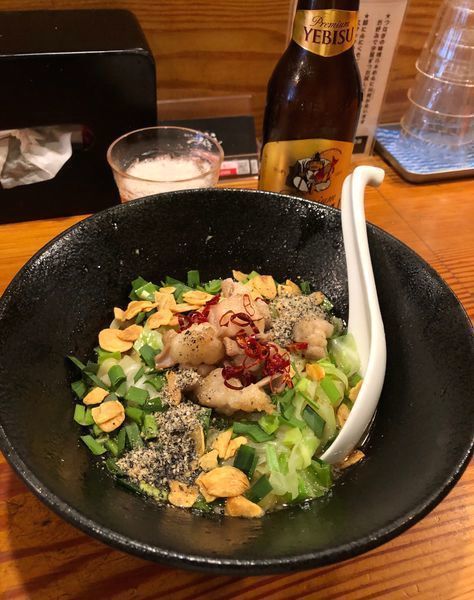 「9月限定・マルチョウと上州牛脂の和えそば¥1000・他」@らぁ麺屋 つなぎの写真