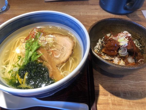 「塩ラーメン+味噌豚丼」@麺や Co粋の写真