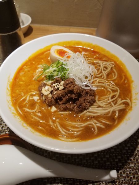 「もち豚肉味噌担々麺¥1000+もち豚のねぎ塩豚めし¥350」@生粋 花のれんの写真