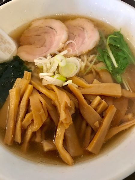 「塩らーめん680円+メンマ150円」@ラーメンわをんの写真