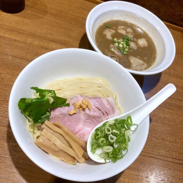 「【限定】和牛上もつ✕豚✕魚のつけ麺￥980+大盛り￥100」@寿製麺よしかわ 川越店の写真