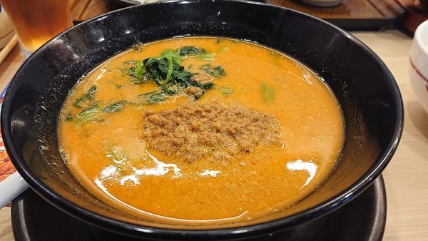 「ピリ辛肉味噌担担麺＋ご飯セット(糖質控えめ・ほうれん草麺)」@ガスト 川越インター店の写真