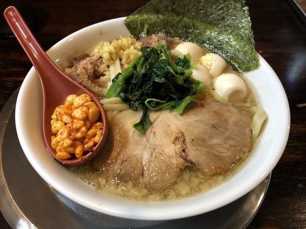 「ラうどん&うずら  ショウガあげカラ」@ラーメン ヤスオの写真