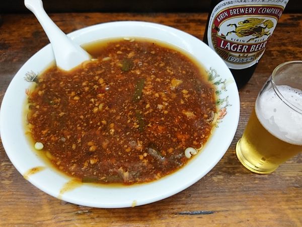 「スタミナラーメン+ビール(1100円)」@餃子舗 漫々亭 2丁目店の写真