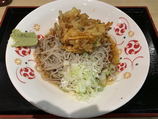 「冷やしかき揚げそば 430円」@いろり庵きらく アトレヴィ三鷹店の写真