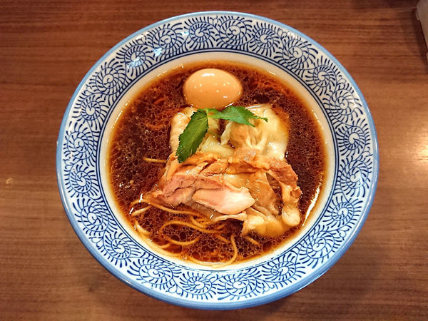 「限定 濃密鶏そば+味玉」@煮干しつけ麺 宮元の写真