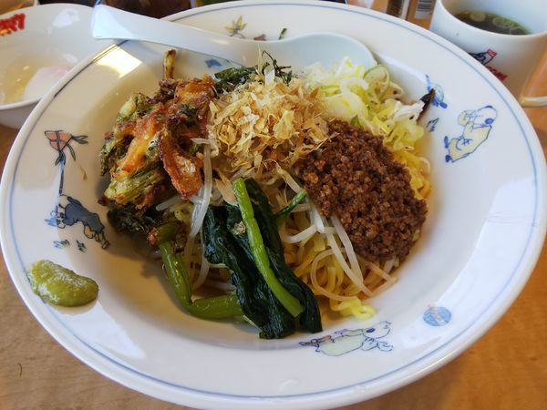 「【限定】ナッパメン！　（大盛り）　※温玉＆スープ付き」@テンホウ 松本渚店の写真