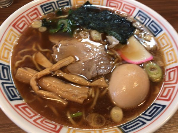 「中華そば600円+味玉120円」@中華そば やませんの写真