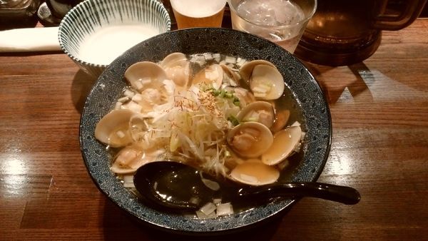 「はまぐりラーメン¥980-＋生ビール¥420-」@和風楽麺 四代目 ひのでやの写真