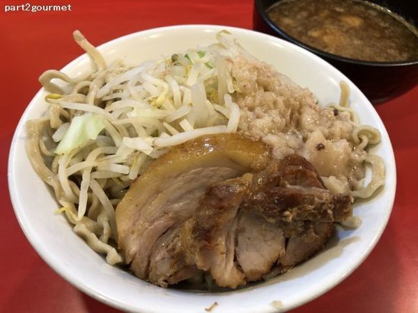 「つけ麺+豚増し2枚 「ニンニクアブラ」(1,030円)」@麺屋 桐龍の写真