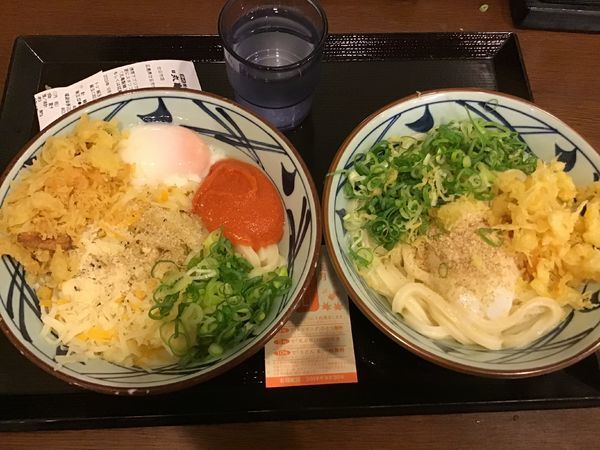 「明太チーズ釜玉並590円(月見祭でもう1杯釜玉サービス)」@丸亀製麺 廿日市店の写真
