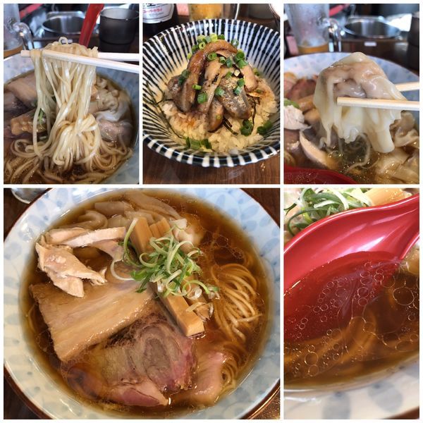 「地鶏わんたんめん800円＋いわし丼＋🍺」@寿製麺よしかわ 保谷店の写真