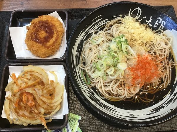 「朝そば(鬼おろし)330円・クーポンでコロッケ70円が無料」@ゆで太郎 柏豊四季店の写真