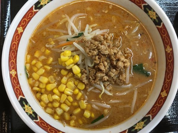 「肉味噌ラーメン 800円(コーン+110円)」@うまいめんくい亭 日立川尻店の写真