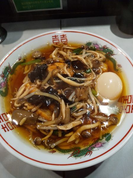 「【限定】きのこあんかけの排骨湯麺850円ラーパス味玉」@中華蕎麦 瑞山（ZUIZAN）の写真