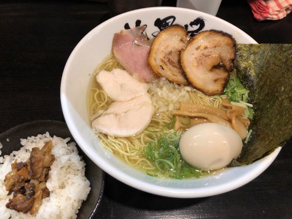 「特製中華そば(塩) + 豚めし(ランチサービス)」@次男坊 THE SECOND 三鷹店の写真