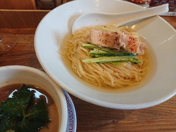 「【限定】冷やし鯖味噌つけ麺1000円＋ビール」@味噌中華そばムタヒロの写真